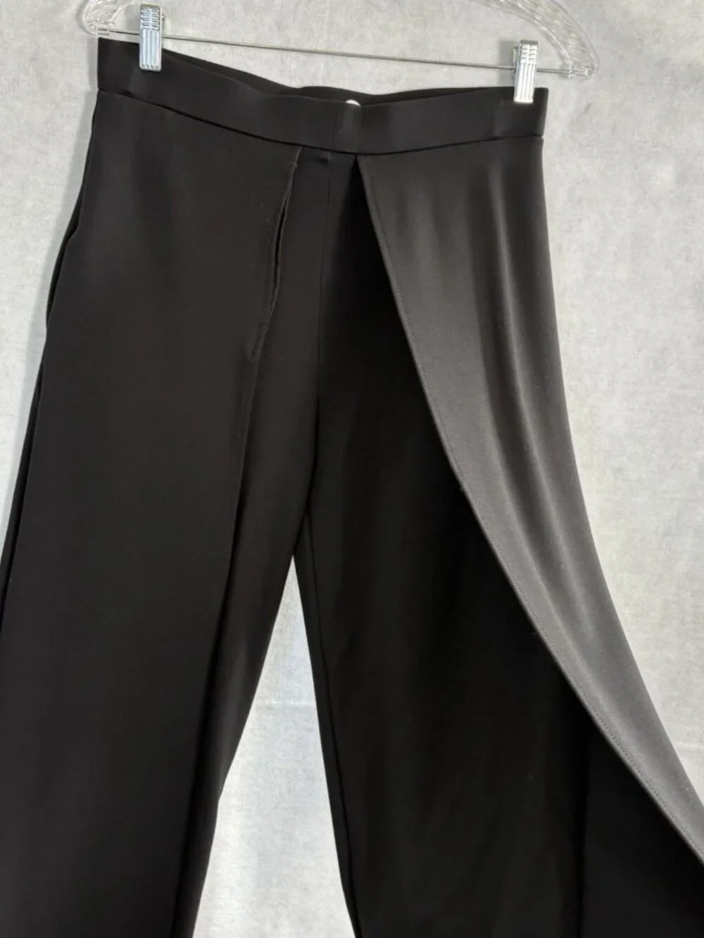 BETABRAND Women Overlay Bootcut Pants Sz MP Black Casual Chic‎ Modern 68-20